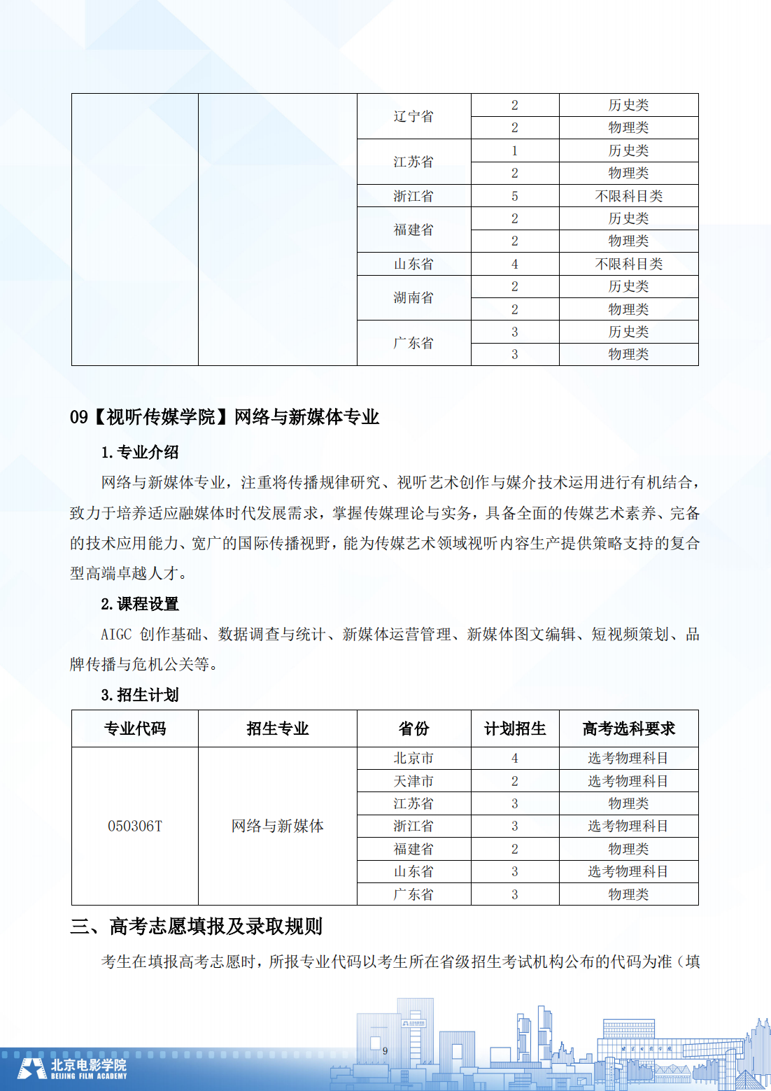 北京电影学院 2024 年普通类本科招生简章